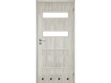 Zdjęcie: Drzwi wewnętrzne 60 cm prawe 2/4 dąb srebrny lakierowany Milano VOSTER