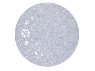 Zdjęcie: Mata filcowa okrągła średnica 38 cm dekor Śnieżynki Szara ALTOMDESIGN