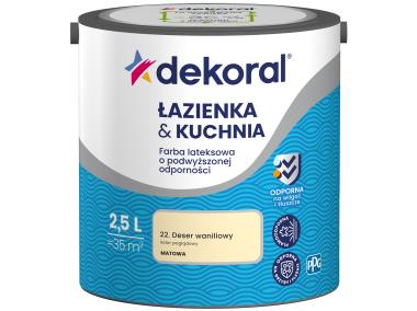 Zdjęcie: Farba do łazienki i kuchni deser waniliowy 2,5 L DEKORAL