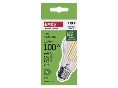 Zdjęcie: Żarówka LED Filament A60 A Class, E27, 7,2 W (100 W), 1521 lm, neutralna biel EMOS