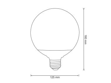 Zdjęcie: Żarówka LED G125 E27 16 W 1521 lm pc+aluminium POLUX