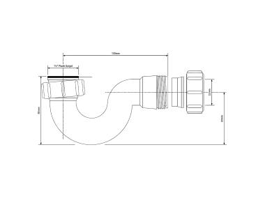 Zdjęcie: Syfon bidetowy jednokolanowy 1.1/4x32 mm bez spustu MCALPINE