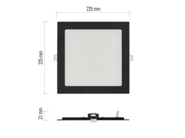 Zdjęcie: Panel LED wpuszczany Nexxo, kwadrat, czarny, 18W, CCT EMOS