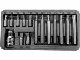 Zestaw końcówek 10 mm, Torx security, t20-t55,l=30/75 mm,15 szt. PROLINE