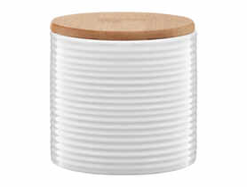 Pojemnik ceramiczny Tuvo paski z bambusową pokrywką 670 ml AMBITION