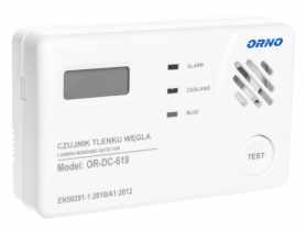 Czujnik tlenku węgla czadu bateryjny 3x1,5 V TEST ORNO