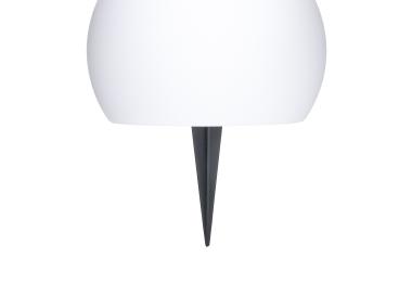 Zdjęcie: Lampka solarowa kula 20 cm RGB + pilot biała naziemna VOLTENO