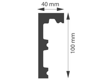 Zdjęcie: Listwa maskująca szynę karniszową z polimeru HD LK-1 biała, 10x4 cm DMS