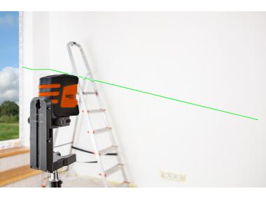 Zdjęcie: Laser krzyżowy 20 m, zielony, linia pozioma, pionowa i krzyżowa, uchwyt magnetyczny, etui NEO