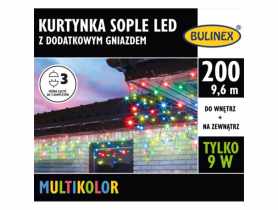 Kurtyna LED sople 200 szt. 10 m multikolor BULINEX