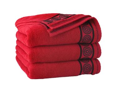 Zdjęcie: Ręcznik Fraza Rondo 70x140 cm czerwony MISS LUCY