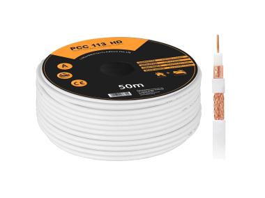 Zdjęcie: Kabel koncentryczny RG6U PCC113-50 CU+CU+CU HD 50 m LIBOX