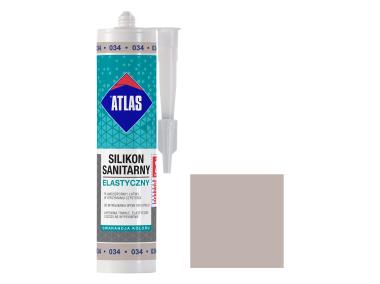 Zdjęcie: Silikon sanitarny elastyczny 034 jasnoszary 280 ml ATLAS