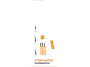 Zdjęcie: Zestaw noży bambusowych w bloku Functional Form 3 szt. FISKARS