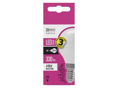 Zdjęcie: Żarówka LED Classic Mini Globe, E14, 4,1 W (32 W), 350 lm, neutralna biel EMOS