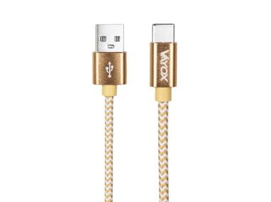 Zdjęcie: Kabel USB - USB-C gold 2 m VA0190 VAYOX