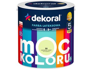 Zdjęcie: Farba lateksowa Moc Koloru limonkowy sorbet 2,5 L DEKORAL