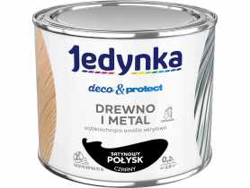 Emalia akrylowa Deco&Protect drewno i metal satynowy połysk czarny 0,2 L JEDYNKA