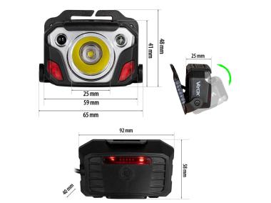 Zdjęcie: Latarka czołowa 1200 lm SST40 + sensor ruchu VA0103 VAYOX