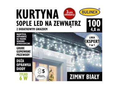 Zdjęcie: Kurtyna LED sople 100 szt. 5 m biały zimny BULINEX