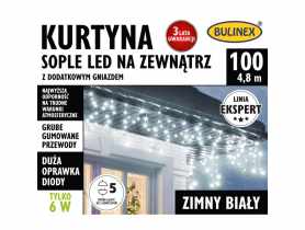 Kurtyna LED sople 100 szt. 5 m biały zimny BULINEX