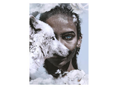 Zdjęcie: Obraz Glasspik 80x120 cm wolf woman STYLER