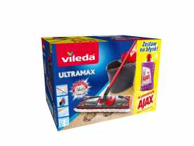 Mop Ultramax płaski z wiadrem 13 L z wyciskaczem + Ajax VILEDA