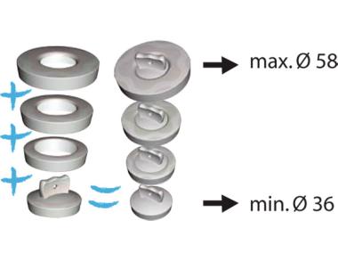 Zdjęcie: Korek uniwersalny szary 36-58 mm TYCNER