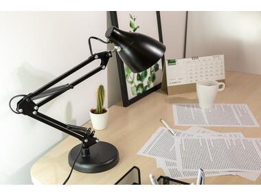Zdjęcie: Lampa biurkowa Dian 60 W stalowa czarna ORNO