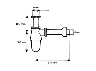 Zdjęcie: Syfon zlewozmywakowy butelkowy 1.1/2 x40 mm wykonany z mosiądzu pokryty warstwą chromu MCALPINE