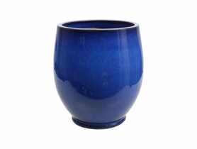 Donica ceramika szkliwiona 45x43 cm niebieska CERMAX