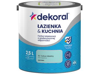 Zdjęcie: Farba lateksowa Łazienka&Kuchnia turkus idealny 2,5 L DEKORAL