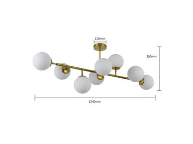 Zdjęcie: Lampa wisząca Dorado 8 złota LIGHT PRESTIGE