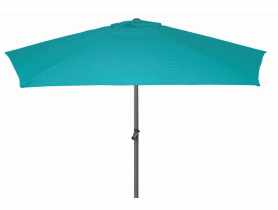 Parasol ogrodowy aluminiowy 300 cm z korbą turkus VOG