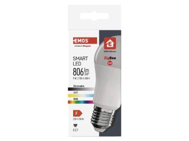 Zdjęcie: Żarówka LED A60, E27, 9 W (60 W), 806 lm, RGB, ściemnialna, Zigbee EMOS