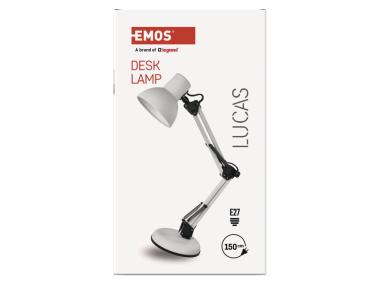 Zdjęcie: Lampa biurkowa E27 Lucas 48 cm biały EMOS