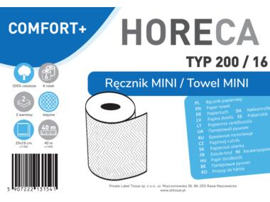 Zdjęcie: Ręcznik papierowy mini 6 rolek 190/18 4000 cm HORECA COMFORT+