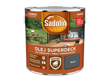 Zdjęcie: Olej do drewna 2,5 L szary Superdeck SADOLIN