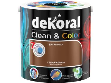 Farba satynowa Clean&Color 2,5 L czekofashion DEKORAL