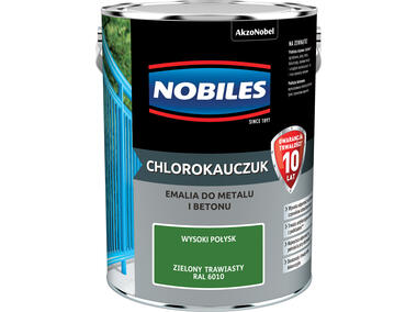 Zdjęcie: Farba emalia chlorokauczukowa 5 L zielony trawiasty NOBILES
