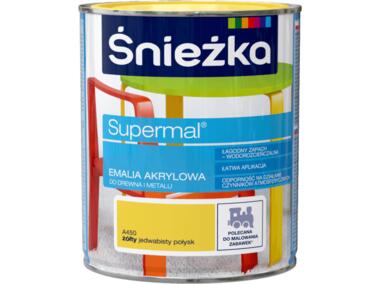 Zdjęcie: Farba emaliowo-akrylowa Supermal 0,8 L żółta ŚNIEŻKA