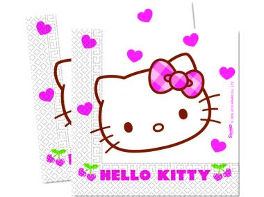 Zdjęcie: Serwetki jednorazowe Hello Kitty Hearts 33x33 cm - 20 szt. DISNEY