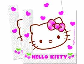 Serwetki jednorazowe Hello Kitty Hearts 33x33 cm - 20 szt. DISNEY