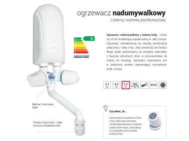 Zdjęcie: Ogrzewacz wody 5,5 kW z baterią białą 230 V DAFI