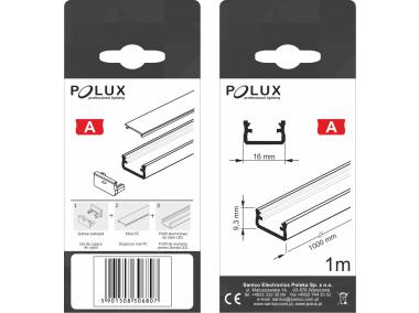 Zdjęcie: Profil zestaw 08BX-1 natynkowy aluminiowy typ A satyna POLUX