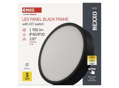 Zdjęcie: Panel LED natynkowy Nexxo, okrągły, czarny, 21W, CCT EMOS