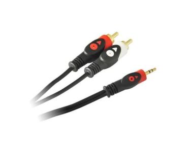 Zdjęcie: Kabel Jack 3,5 mm wtyk - 2x RCA wtyk 5 m (LB0024) VA0163-5 VAYOX