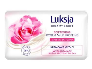 Zdjęcie: Mydło w kostce Creamy & Soft róża i proteiny mleka 0,09 kg LUKSJA