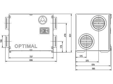 Zdjęcie: Centrala wentylacyjna Optimal 600 by-pass DOSPEL