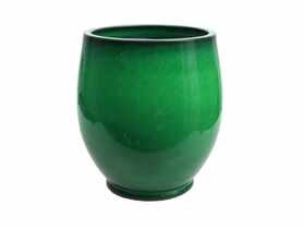 Donica ceramika szkliwiona 25x23 cm zielona CERMAX